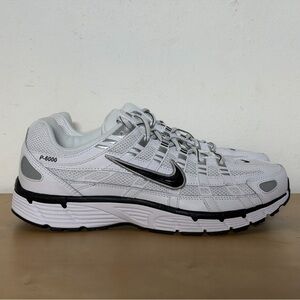 Nike P-6000 White Metallic Silver Black Sneakers CD6404-107 Men’s Size 9